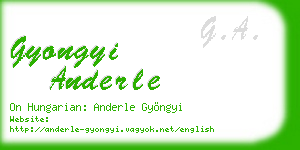 gyongyi anderle business card